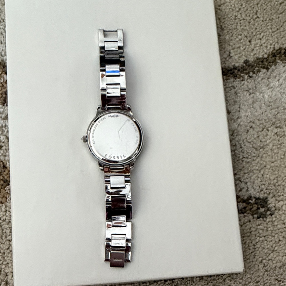 Fossil Women's Silver Crystal-Accented Watch - Picture 2 of 5